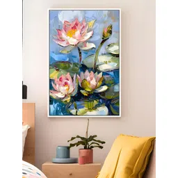 Art Street White & Pink Lotus flower In the Pond Wall Paintings-picture-14