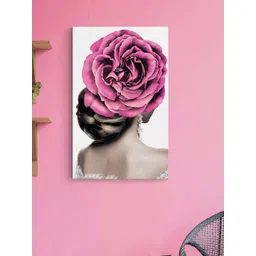 Art Street White & Pink Rose Canvas Painting Wall Art-picture-33