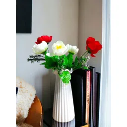 Art Street White & Red 2 Pieces Artificial Peony Flowers Bunch-picture-11