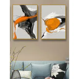 Art Street White Canvas Abstract Landscape Framed Wall Art - Set of 2-picture-34