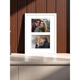 Art Street White Engineered Wood 2 Oppenings Wall Mounting Collage Photoframe-picture-28