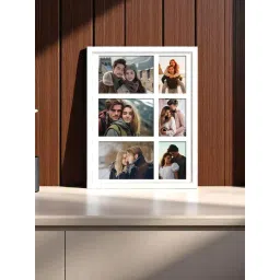 Art Street White Engineered Wood 6 Oppenings Wall Mounting Collage Photoframe-picture-38