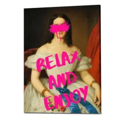 Art Street White Feminist Altered Stretch Canvas Painting-picture-38