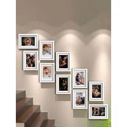 Art Street White Synthetic Large Collage Wall Photo Frame - Set of 10-picture-36