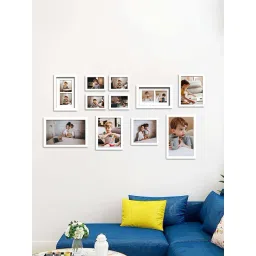 Art Street White Synthetic Large Collage Wall Photo Frame - Set of 11-picture-33