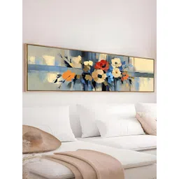 Art Street Yellow & Blue 1 Piece Canvas Floral and Botanical Wall Paintings-picture-25