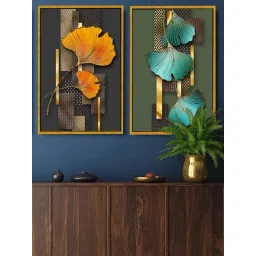 Art Street Yellow Canvas Ginkgo Biloba Framed Wall Art - Set of 2-picture-35