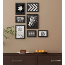 Black Synthetic Wood (Set of 9) Photoframes by Art Street-image-7