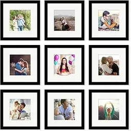 Art Street Photo Frames for Home Décor Set of 9 Black Wall Photo Frames for Living Room Decoration (Size - 8 x 8 Inches)-image-3
