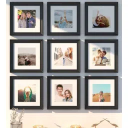 Set Of 9 Black Synthetic Wood Collage Photo Frames-image-24