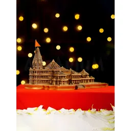Artarium LLP Copper-Toned Ram Mandir Ayodhya Model Religious Idol Showpiece-picture-32