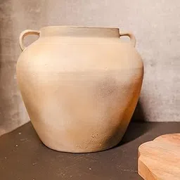 Arte Casa Timeless Grace Vase I Rustic Handcrafted Ceramic Floor Vase I Oversized Vintage Clay Urn with Dual Handles for Living Room, Balcony, or Garden Decor-picture-26