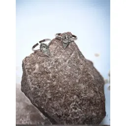 Arte Jewels 925 Oxidized Silver Toe Rings For Women-picture-31