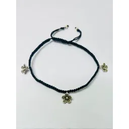 Arte Jewels 925 Sterling Silver Black Thread Charms Anklet for Women-picture-47