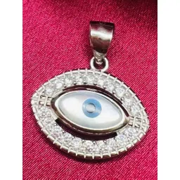 Arte Jewels 925 Sterling Silver Cz Stone With Evil Eye Pendant For Women-picture-31