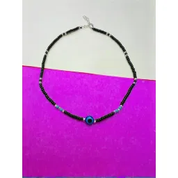 Arte Jewels 925 Sterling Silver Evileye Black Beads Anklet For Women-picture-39