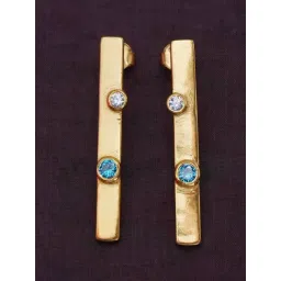 Arte Jewels 925 Sterling Silver Gold Tone Drop Earrings for Women-picture-47