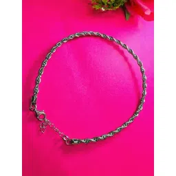 Arte Jewels 925 Sterling Silver Oxidized Twisted Anklet for Women-picture-16