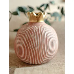 ArteCasa Red Striped Pomegranate-Shaped Medium-Vase-picture-41