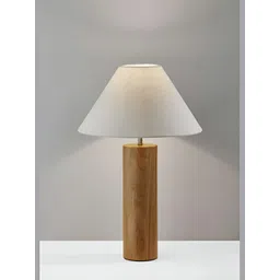 Artica Brown & White Textured Wood Frustum Table Lamp-picture-16