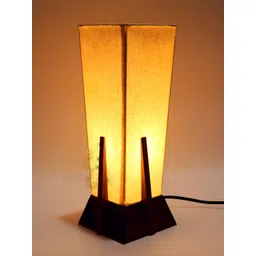 Artica Brown & White Wood Rectangle Pyramid Table Lamp-picture-20