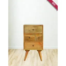 Artisan Furniture Solid Brown Mango Wood 4 Drawer Side Table-picture-41