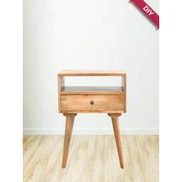 Artisan Furniture Solid Brown Mango Wood Open Slot Side Table-picture-23