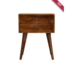 Artisan Furniture Solid Brown Mango Wood Side Table Chestnut Finish-picture-10