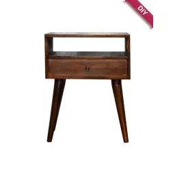 Artisan Furniture Solid Brown Mango Wood Side Table Chestnut Finish-picture-38