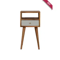 Artisan Furniture Solid Brown Mango Wood Side Table Sky Blue Finish-picture-48