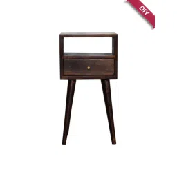 Artisan Furniture Solid Brown Mango Wood Side Table Walnut Finish-picture-20