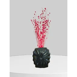 ARTISANS BAZAR Black Glossy Finish Textured Ceramic Vase-picture-40
