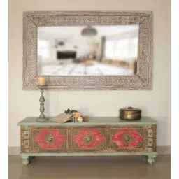 artisans rose White Mango Wood Sura Wall Mirror-picture-17