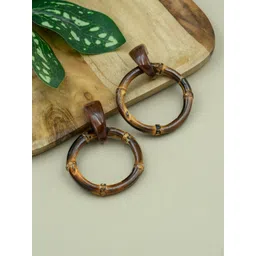 ARTKLIM Bamboo Circular Drop Earrings-picture-16