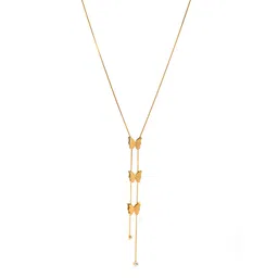 ARTKLIM Gold-Plated Stones-Studded Butterfly Long Necklace image 3