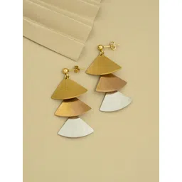 ARTKLIM Stainless Steel Gold-Plated Geometric shaped Drop Earrings-picture-12