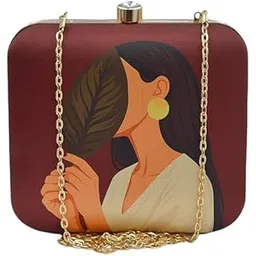 artklim Women Portrait Printed Clutch Bag for Women with Detachable Strap-picture-56