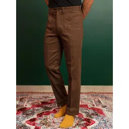 ARTLESS Men Tailored Tapered Fit Cotton Twill Trousers-picture-41