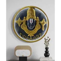 artociti 24X24 inch Tirupati Balaji 3D Relief Mural with LED Wall Hanging Spiritual Wall Art-picture-7