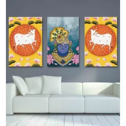artociti Contemporary Technical Multicolour Canvas Spiritual Art Print Set of 3-picture-37