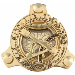 artshai 3 Inch Brass Golden Sundial Compass. Sun Clock Compass-picture-10