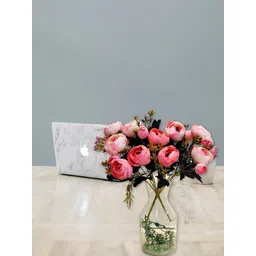 ARTSY Pink Green 2 Pieces Rose Artificial Flowers-picture-12