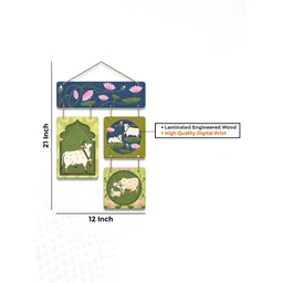 ArtVibes Green & Blue Pichwai Art Home Decorative Artwork Wall Hanging image 4