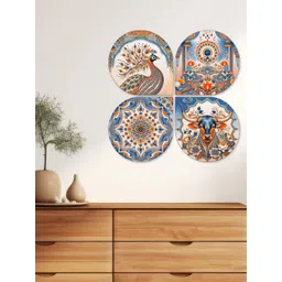 ArtVibes Set Of 4 Folk Nature Mdf Wooden Wall Hanging Handcrafted Decorative Items-picture-34
