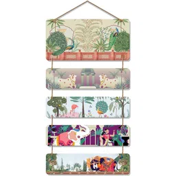 ArtVibes White & Green Folk Art Wooden Wall Decor-picture-17