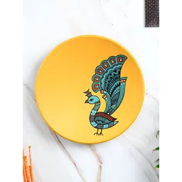 ARTYSTA BEAUTIFYING LIVES Green & Yellow Dancing Peacock Wall Plate-picture-14