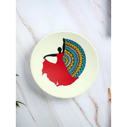 ARTYSTA BEAUTIFYING LIVES Off White & Red Flamenco Vibe Wall Plate-picture-10