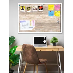 ArtzFolio White Natural Texture Printed Wooden Bulletin Board With Sticky Notes-picture-37