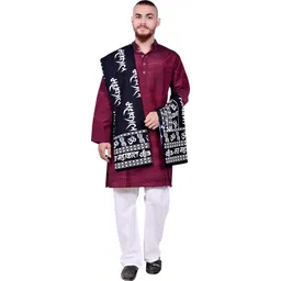 aruati Pure Cotton Printed Black Men Dupatta-picture-12