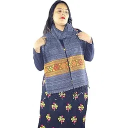 aruna kullu handloom Hand Woven Kullu Pure Woolen Muffler Kullu Handloom for Men and Women black COLOR-picture-17